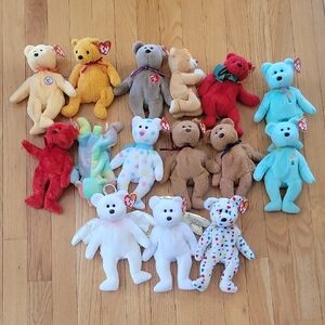 Ty Multicolor Stuffed Bear Collection